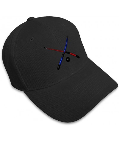 Custom Baseball Cap Billiards Pool Crossed Cues Embroidery Billiards Acrylic Black Design Only $14.49 Baseball Caps