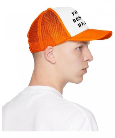 Custom Hat Add Your Design Here Custom Logo Hat Adjustable Baseball Caps Bulk Custom Trucker Hat Unisex Aldult Orange $7.55 B...