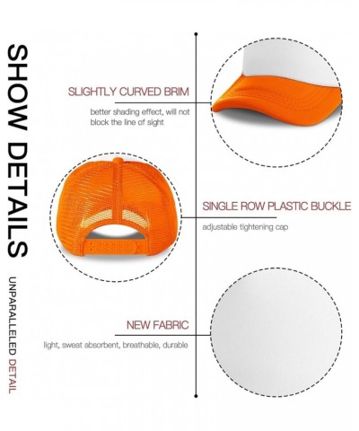 Custom Hat Add Your Design Here Custom Logo Hat Adjustable Baseball Caps Bulk Custom Trucker Hat Unisex Aldult Orange $7.55 B...