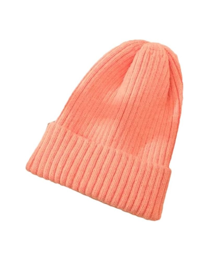 Women Beanie Autumn Winter Men Boys Girls Crochet Skullies Hat Solid Unisex Knitted Caps Wild Accessories Light Orange $11.48...