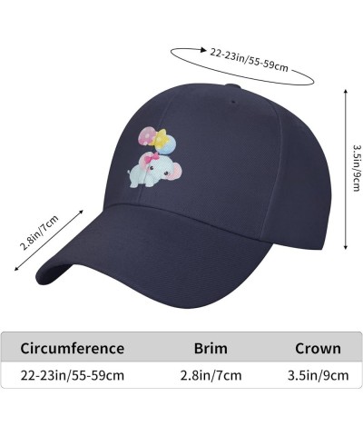 Cute Elephants and Balloons Fly Together Baseball Cap for Men Women Dad Hat Classic Adjustable Golf Hats Navy Blue $10.73 Bas...