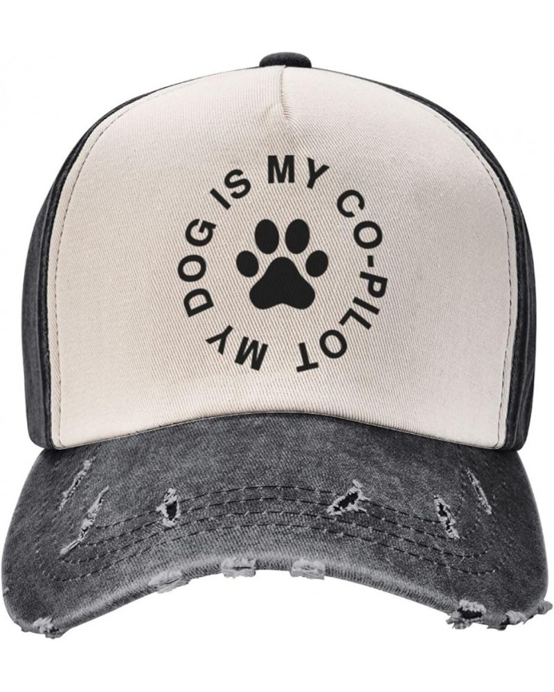 My Dog is My Co-Pilot Hats for Women Fashionable My Dog is My Co-Pilot Vintage Cap for Men Funny Hat Black and White $9.42 Co...