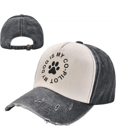 My Dog is My Co-Pilot Hats for Women Fashionable My Dog is My Co-Pilot Vintage Cap for Men Funny Hat Black and White $9.42 Co...