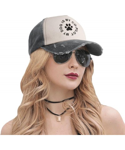 My Dog is My Co-Pilot Hats for Women Fashionable My Dog is My Co-Pilot Vintage Cap for Men Funny Hat Black and White $9.42 Co...