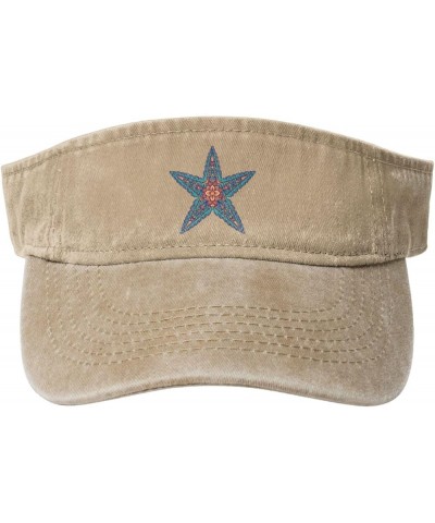 Beautiful Starfish Sun Visor Hats for Women Men Sun Hat Cotton Golf Hat Vintage Baseball Cap Natural $14.53 Visors