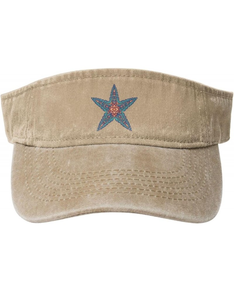 Beautiful Starfish Sun Visor Hats for Women Men Sun Hat Cotton Golf Hat Vintage Baseball Cap Natural $14.53 Visors