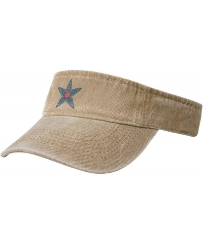 Beautiful Starfish Sun Visor Hats for Women Men Sun Hat Cotton Golf Hat Vintage Baseball Cap Natural $14.53 Visors