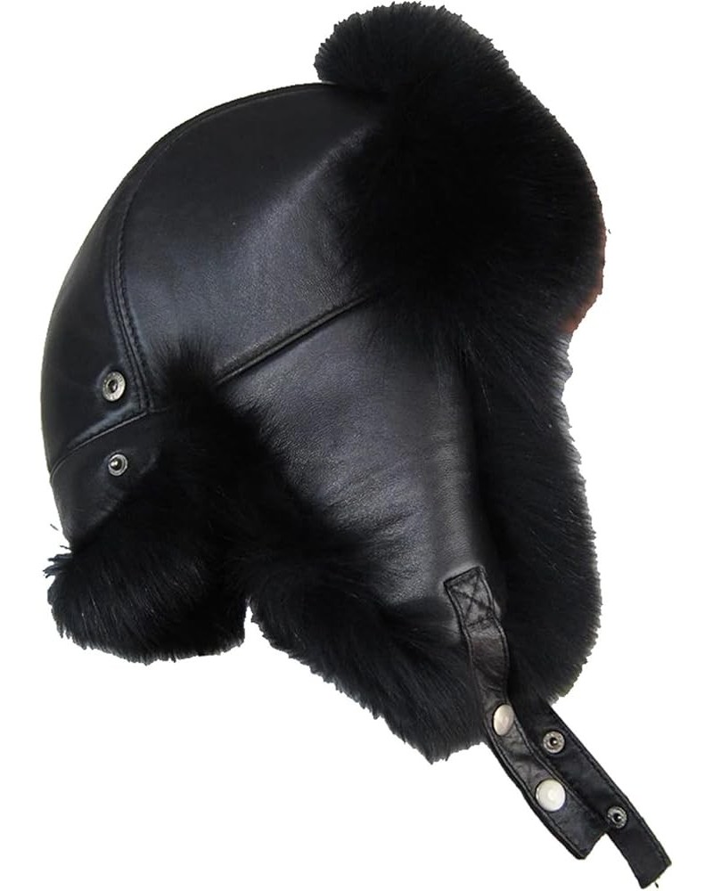 Casual Warm Soft Russia MenCaps Winter Man Hat Leather Cap Black 55-60cm $46.69 Newsboy Caps