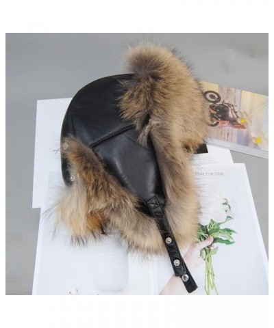 Casual Warm Soft Russia MenCaps Winter Man Hat Leather Cap Black 55-60cm $46.69 Newsboy Caps