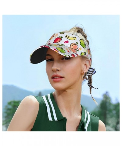 Funny Bear Cherry Visor Hats for Women Men Sun Visors for Women Men Sun Sports Visor Hat Sun Hat Outdoor Golf Beach Cap Fruit...