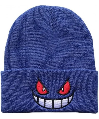 Quackity Cute Embroidered Anime Beanie Hat - Stylish and Warm, Perfect for Men and Women Blue Acrylic $9.49 Skullies & Beanies