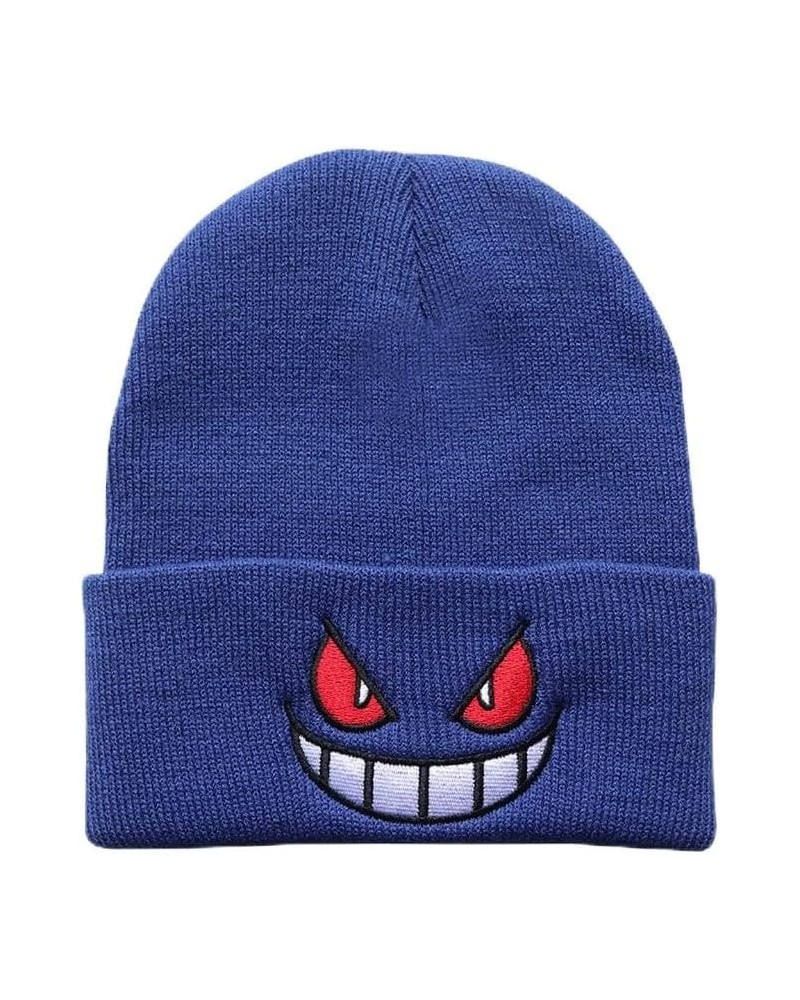 Quackity Cute Embroidered Anime Beanie Hat - Stylish and Warm, Perfect for Men and Women Blue Acrylic $9.49 Skullies & Beanies