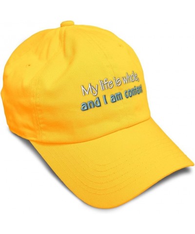 Soft Baseball Cap My Life is Whole and I Am Content B Cotton Dad Hats for Men & Women Golden Yellow $17.39 Baseball Caps