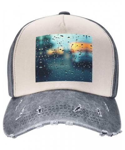 Rain Drops On Glass Unisex Sports Cap Versatile Baseball Hat,Casual & Stylish Cowboy Hat for Outdoors Activities $11.67 Rain ...