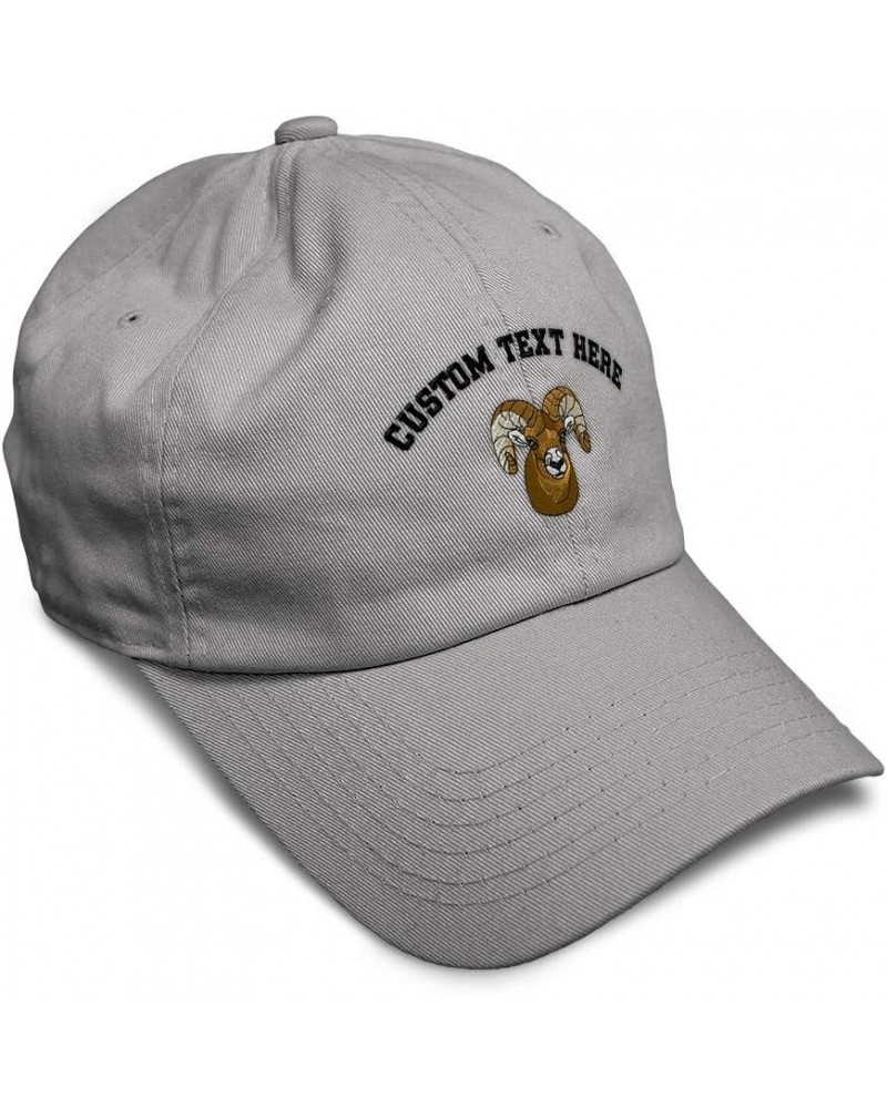 Soft Baseball Cap Bighorn Sheep A Embroidery Farm and Domesticated Animals Cotton Dad Hats for Men & Women Light Grey Persona...