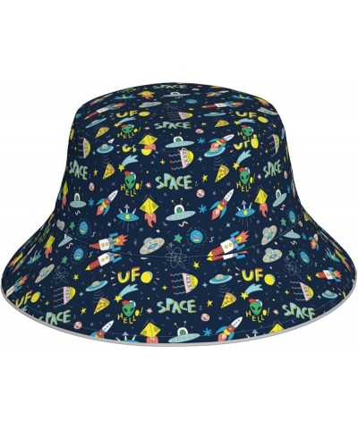 Game Play Women's Bucket Hats Unisex Double-Side-Wear Reversible Bucket Hat with Reflective Strips Funny Spaceships $10.79 Bu...