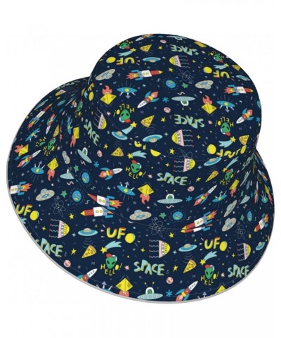 Game Play Women's Bucket Hats Unisex Double-Side-Wear Reversible Bucket Hat with Reflective Strips Funny Spaceships $10.79 Bu...