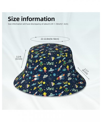 Game Play Women's Bucket Hats Unisex Double-Side-Wear Reversible Bucket Hat with Reflective Strips Funny Spaceships $10.79 Bu...