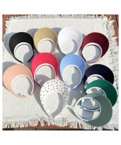 Sun Visor Hats Women Wide Brim Adjustable Clip On Visors Summer Beach Hat Men Outdoor Sport Cap Golf Travel White $7.94 Visors