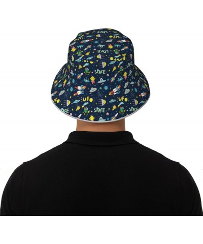 Game Play Women's Bucket Hats Unisex Double-Side-Wear Reversible Bucket Hat with Reflective Strips Funny Spaceships $10.79 Bu...