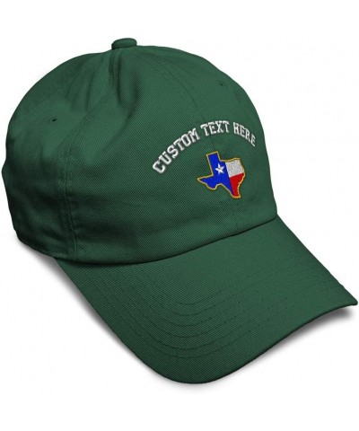 Soft Baseball Cap Texas State Flag Map A Embroidery Flags State Cotton Country Dad Hats for Men & Women Forest Green Personal...