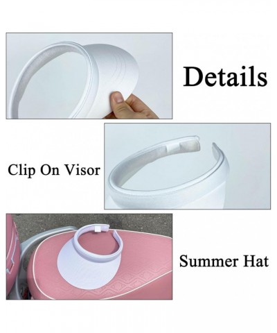 Sun Visor Hats Women Wide Brim Adjustable Clip On Visors Summer Beach Hat Men Outdoor Sport Cap Golf Travel White $7.94 Visors