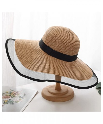 Women's Straw Hat Lace Beach HatsPackable Reversible Bucket Hat UV Sun Protection Wide Brim Summer Beach Cap (Color : B, Size...