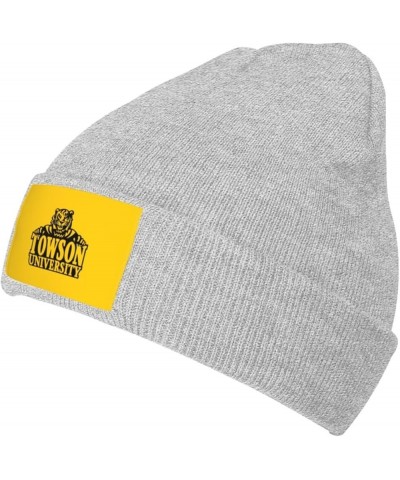 Towson-University Logo Classic Warm Winter Knit Cap Fleece Lined Beanie Hat Gray $9.38 Skullies & Beanies