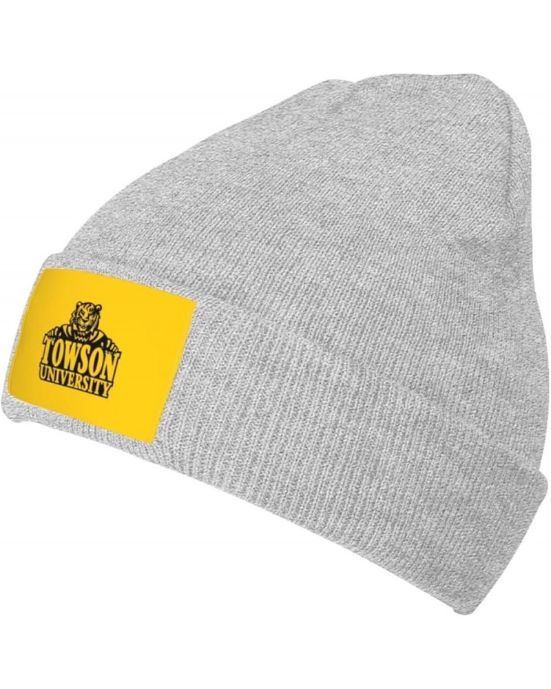 Towson-University Logo Classic Warm Winter Knit Cap Fleece Lined Beanie Hat Gray $9.38 Skullies & Beanies