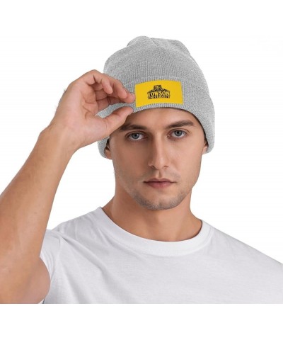 Towson-University Logo Classic Warm Winter Knit Cap Fleece Lined Beanie Hat Gray $9.38 Skullies & Beanies