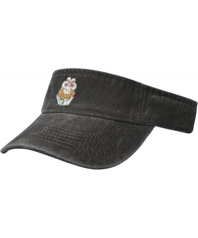 Funny Bunny Sun Visor Hats for Women Men Adjustable Sports Sun Hats Golf Cap Black $11.33 Visors