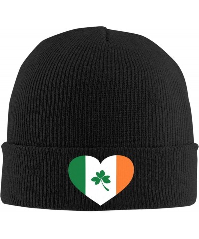 I Love Ireland Flag Irish Heart Funny St Patrick's Day Beanie Men Women Warm Knitted Brimless Winter Knit Hat Black $15.49 Sk...