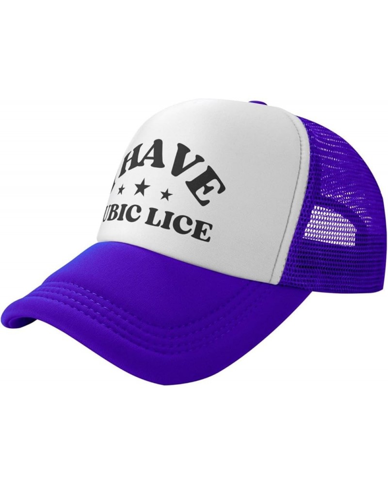 I Have Pubic Lice Mesh Cap Unisex Baseball Cap Men Women Trucker Hat Purple $14.87 Baseball Caps