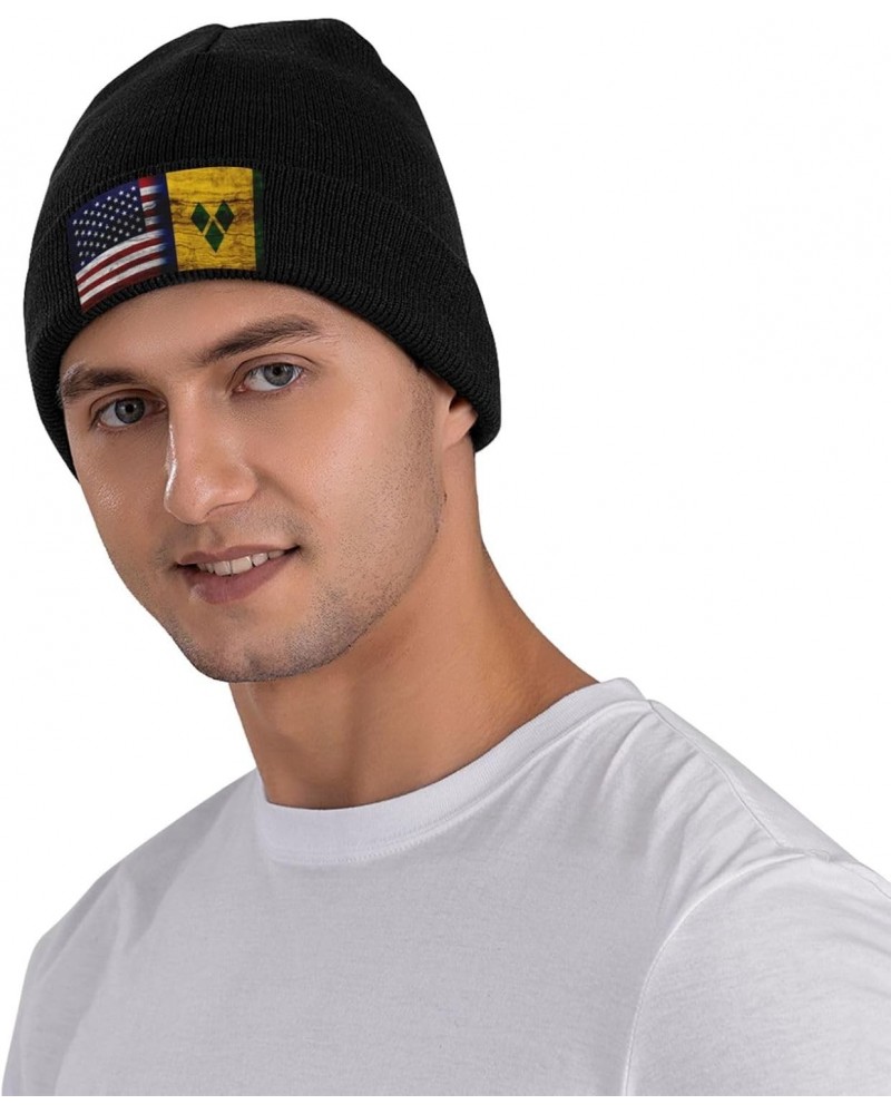 Us Saint Vincent and The Grenadines America Flag Fashionable Knitted Hats Cozy Elegance for Men Women9 Black $13.19 Skullies ...