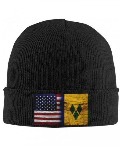 Us Saint Vincent and The Grenadines America Flag Fashionable Knitted Hats Cozy Elegance for Men Women9 Black $13.19 Skullies ...