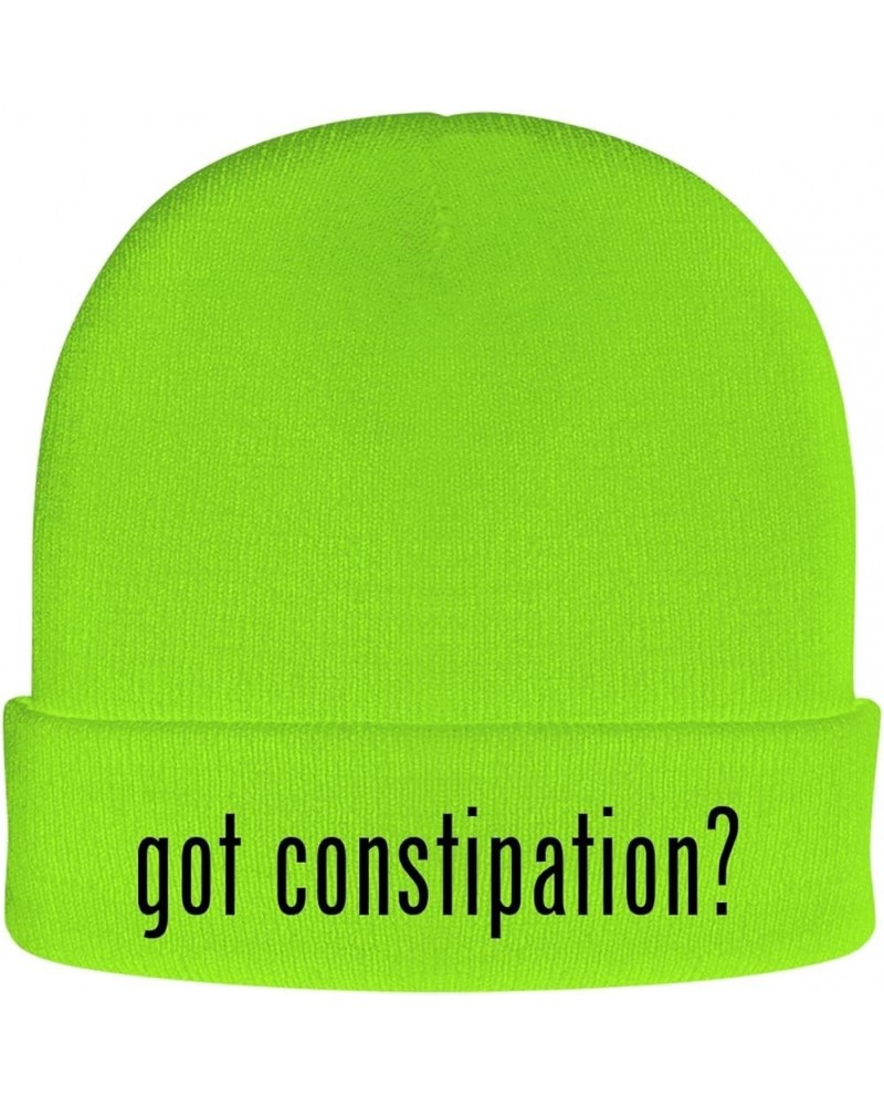 got Constipation? - Soft Adult Beanie Cap Neon Green $12.96 Skullies & Beanies