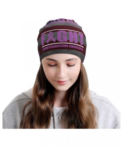 Fight Leiomyosarcoma Awareness Chic Knit Beanies: Cozy Skull Caps for Winter Warmth at Home & Outdoors!49 Black $13.73 Skulli...