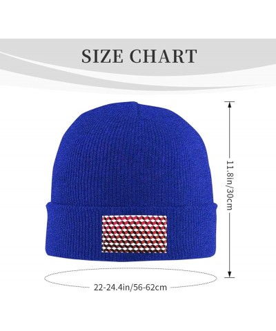 3D Red Checkered Print Unisex Beanie Hats Winter Warm Hats Knit Hat Slouchy Skull Cap Adult Casual Hat Blue $11.16 Skullies &...