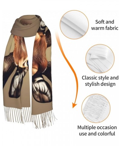 Drum Set-Standard Print Classic Tassel Scarf 77 X 27in Winter Warm Soft Thick Women'S Cashmere Shawl Deer Head Printing $12.6...