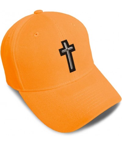 Custom Baseball Cap Chaplain Cross Embroidery Insignias Chaplain Cross Embroidery Acrylic Dad Hats for Men & Women Orange Des...