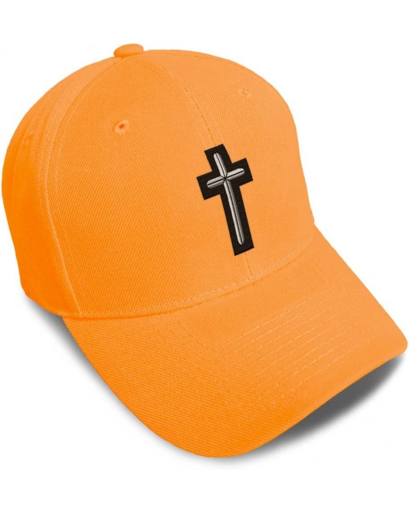 Custom Baseball Cap Chaplain Cross Embroidery Insignias Chaplain Cross Embroidery Acrylic Dad Hats for Men & Women Orange Des...