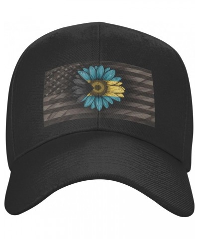 Vintage Sunflower Bahamas Flag Classic Duckbill Caps for Stylish Sun Protection Outdoor Black $12.74 Baseball Caps