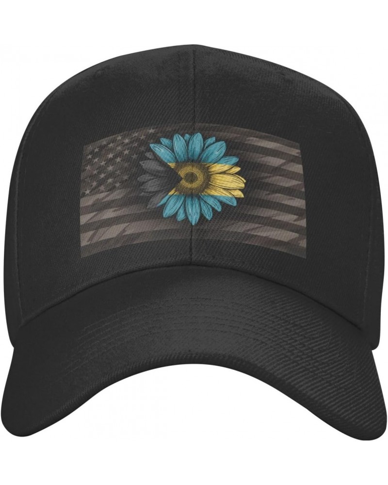 Vintage Sunflower Bahamas Flag Classic Duckbill Caps for Stylish Sun Protection Outdoor Black $12.74 Baseball Caps