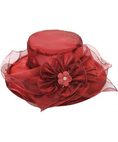 Women's Church Fascinator Bridal Tea Party Wedding Hat Super Caps Wine Red-d $7.68 Sun Hats