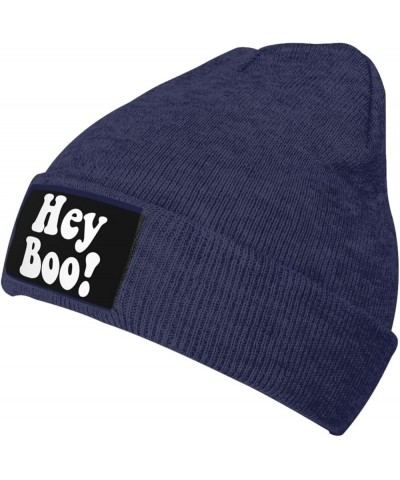 Hey Boo Beanie Hat Funny Warm Winter Knit Skull Cap Men Women Navy Blue $11.82 Skullies & Beanies