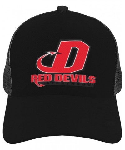 Dickinson A College Logo Curved Brim Mesh Baseball Cap Casual Sun Hat for Unisex Black $16.67 Baseball Caps