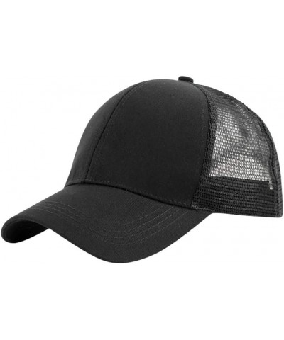 Classic Backless Ponytail Caps Baseball Caps Hats for Women High Messy Bun Baseball Hats Adjustable Sun Visor Black-3 $8.80 B...