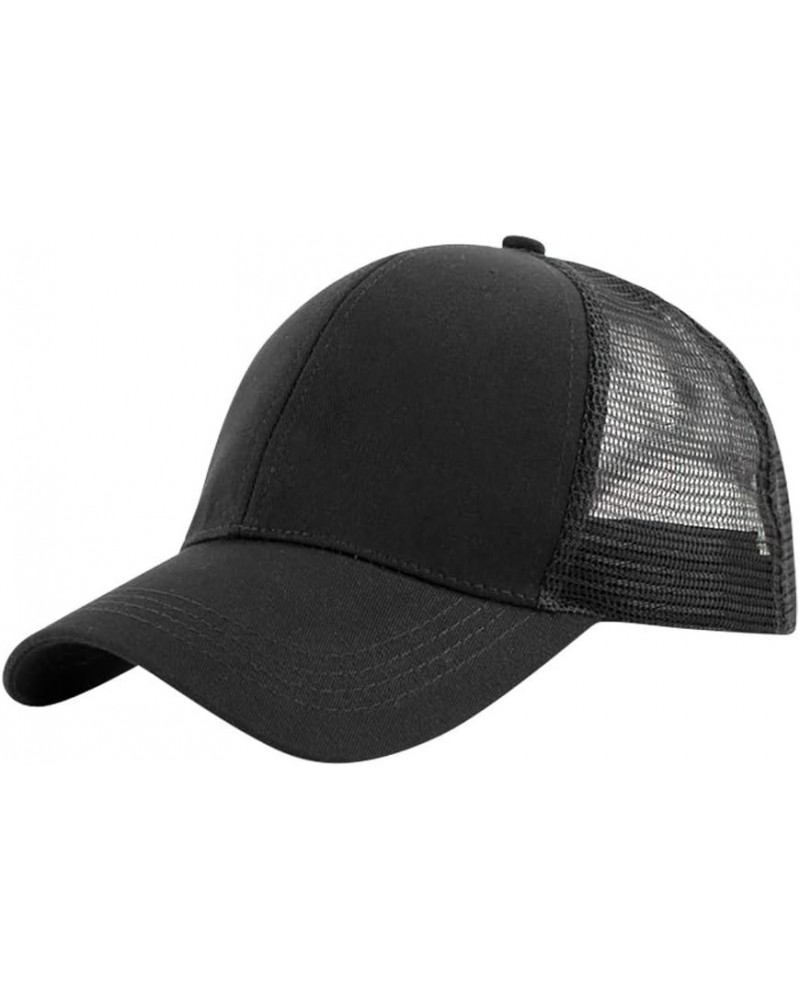 Classic Backless Ponytail Caps Baseball Caps Hats for Women High Messy Bun Baseball Hats Adjustable Sun Visor Black-3 $8.80 B...