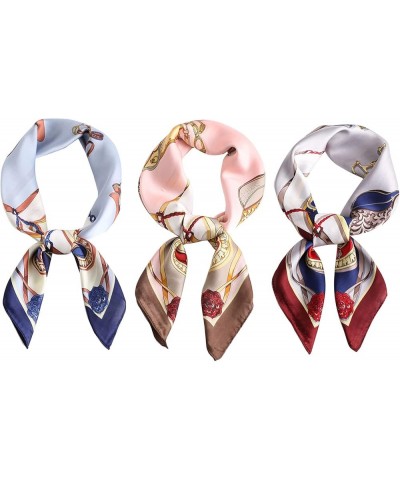 Unique Square Silk Scarf Women Hijab Scarves Female Print Shawls Wrap Hair Heads Scarf Bandana Beach Silk Scarf Pink $8.07 Sc...