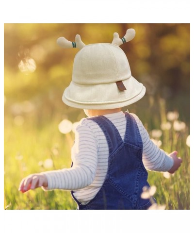 Cute Antlers Sun Hats Cotton Fisherman Hat Wide Brim Bucket Hat Summer Outdoor Breathable Sun Protection Hat Green1 $11.32 Su...